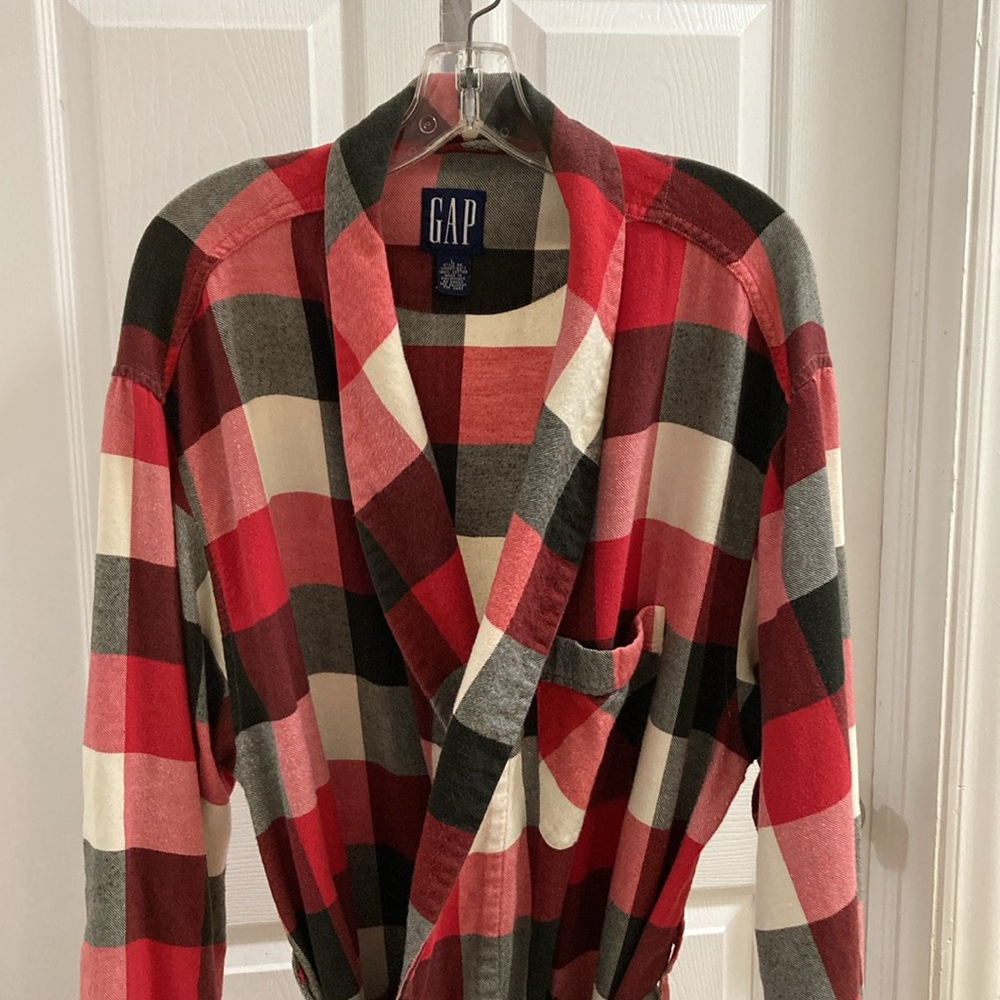 Gap Checkered Robe Large Exc - image 3